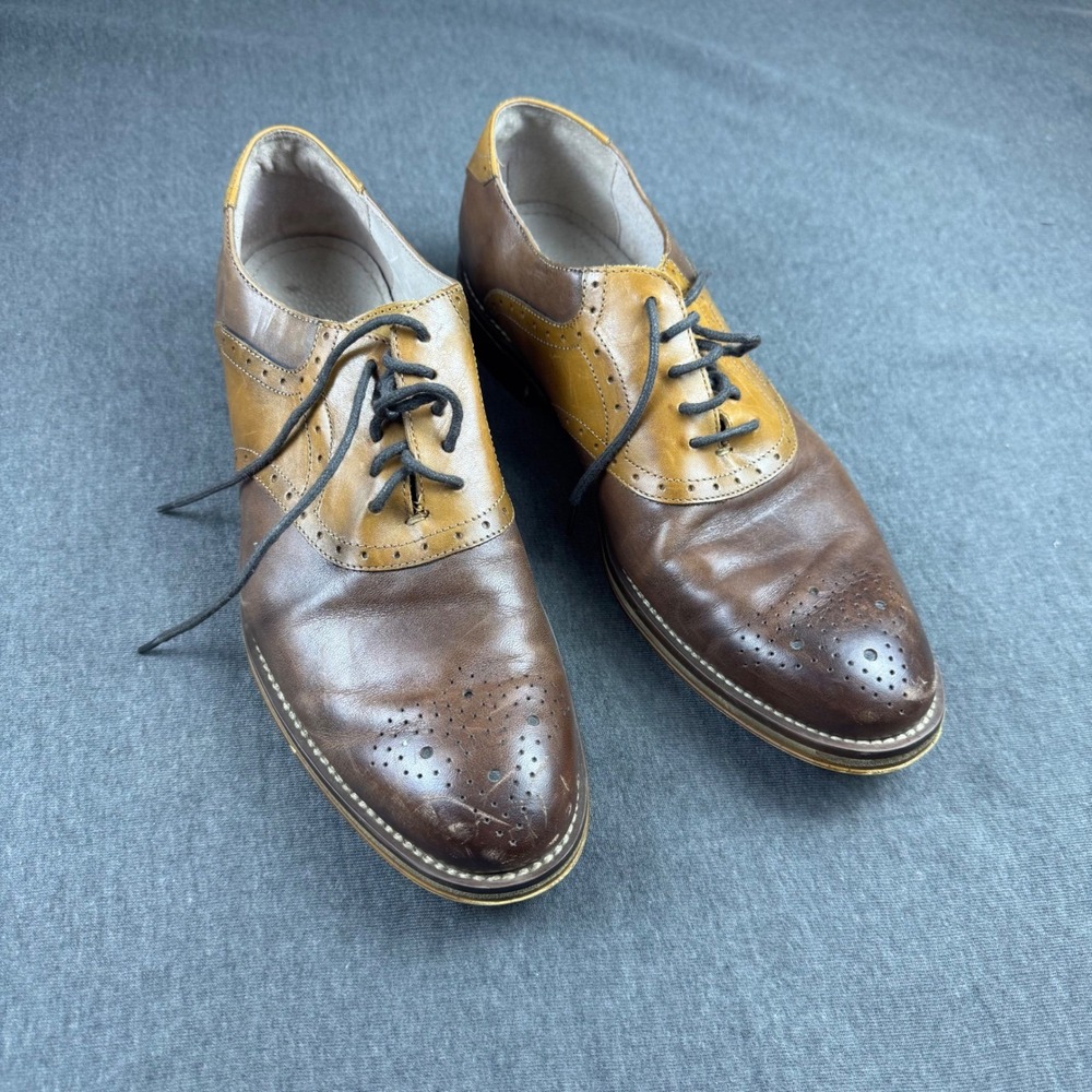 Johnston & Murphy Mens Dress Shoes Size 8.5M Leather Brown Oxfords - Picture 1 of 9